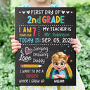 Gift For Kids, Gift For Grandkids, Back To School, Happy - Kid's First Day Of School - Personalized School Sign