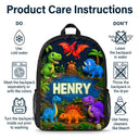 Top Market,Adorable,Back To School,Gift For Kids,Custom Text - Kids Adventure With Dinosaur Unicorn & Wild Animal - Personalized Kids Backpack