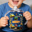 Adorable, Gift For Kids, Custom Text - Kids Adventure With Dinosaur Unicorn & Wild Animal - Personalized Sippy Cup