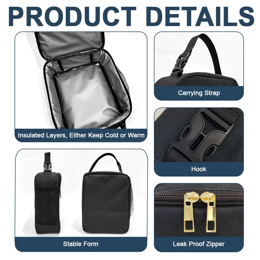 Farm,Gift For Kids,Custom Photo,Happy - Custom Photo 3D Effect Tractor Farmer - Personalized Kids Lunch Bag