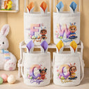 Grandpa - Grandkids,Gift For Kids,Grandma - Grandkids,Gift For Grandkids,Dad - Children,Mom - Children,Parents,Easter - Kids Sitting With Easter Alphabet Letters - Personalized Bunny Ears Bucket Bag