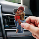 Gift For Couples,Gift For Wife,Gift For Husband,Gift For Boyfriend,Gift For Girlfriend,Love - Kissing Couple 3D Effect - Personalized Acrylic Car Vent Clip