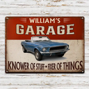 Top Market, Gift For Men, Gift For Yourself, Confident, Icon - Knower Of Stuff Fixer Of Things - Personalized Classic Metal Signs