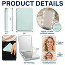 Gift For Yourself, Gift For Women, Custom Photo, Art Design, Sentimental, Photo - Pencil Sketch - Remove BG - Custom Photo Family Couple Pet Pencil Sketch Toile De Jouy - Personalized LED Compact Mirror