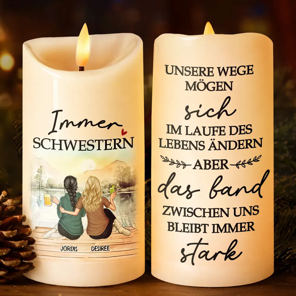 Die Verbindung Zwischen Uns Wird Immer Stark Sein - Personalisierte Flammenlose LED-Kerzen