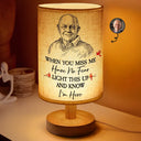 Dog Lovers,Pet Lovers,Cat Lovers,Sad,Memorial,Family,Parents,Gift For Grandparents,Gift For Sibling - Custom Photo Ink Drawing When You Miss Me Have No Fear Memorial - Personalized Fabric Lamp