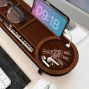 Gift For Men,Gift For Grandpa,Gift For Father,Gift For Husband,Gift For Couples,Gift For Boyfriend,Non-Eng,Icon,Adorable - Faux Engraving Effect Fist Bump Daddy Grandpa And Kids - Personalized Desk Organizer