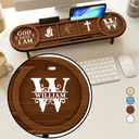 Gift For Men,Gift For Grandpa,Gift For Father,Gift For Husband,Gift For Couples,Gift For Boyfriend,Non-Eng,Monogram,Icon,Devoted - Monogram Initial God Says I Am For Him, Boyfriend, Husband, Grandpa, Dad - Personalized Desk Organizer