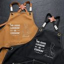 Gift For Husband,Gift For Father,Gift For Grandpa,Grilling,Non-Eng,Photo - Faceless Outline Sketch,Humorous - Custom Photo Faceless Outline Sketch Mr. Good Lookin' Is Cookin' - Personalized Embroidered Apron