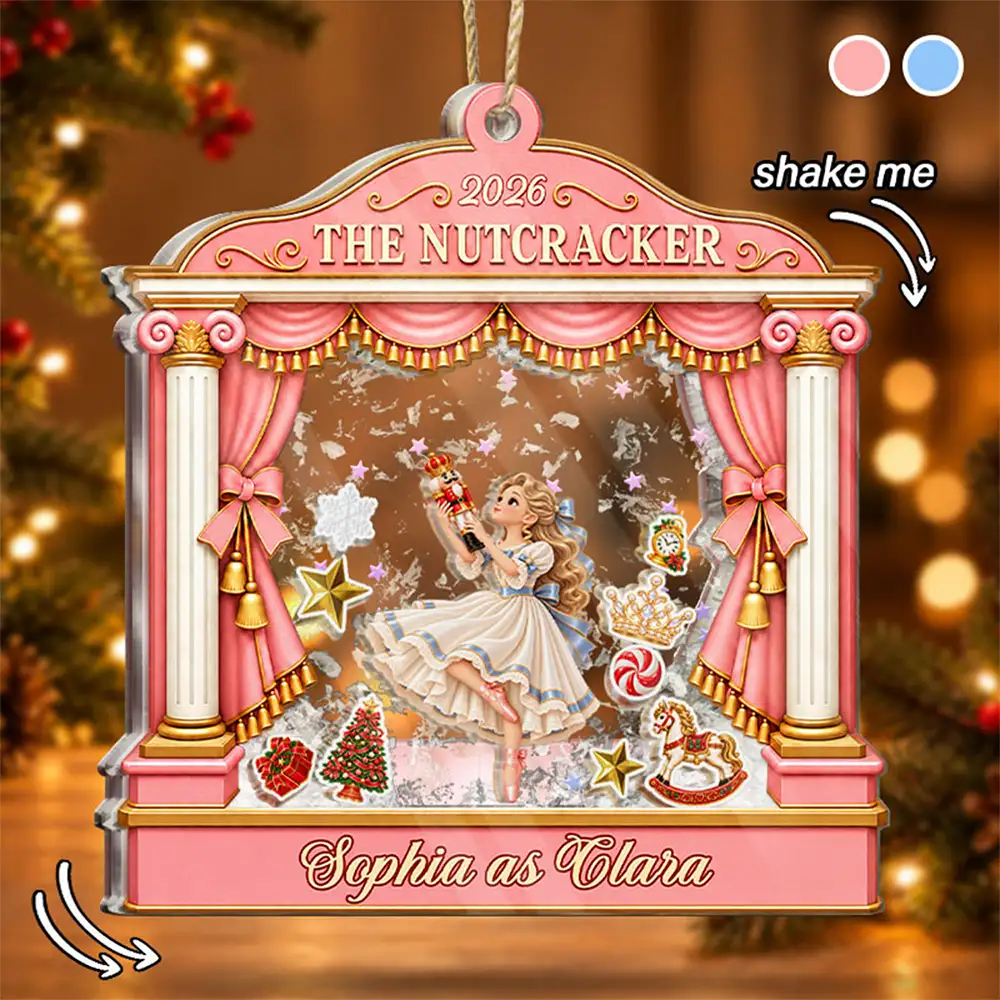 Christmas Gift For Ballet Kids - Personalized Name & Character Nutcracker Ballet 3-Layered Acrylic Shaker Ornament