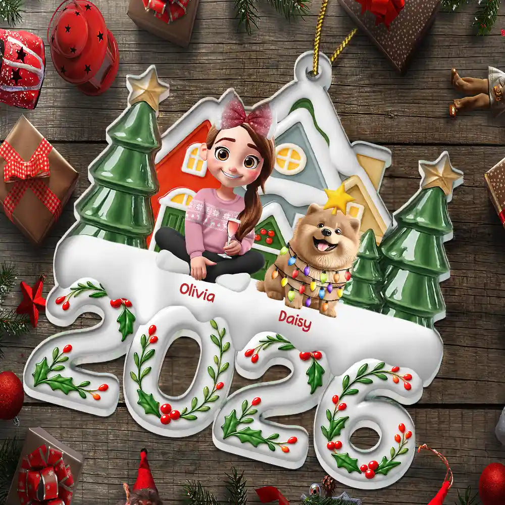 Christmas,Happy,Pet Lovers,Top Market,Vector - Christmas Gift For Pet Lovers - Personalized Character And Dogs Cats Acrylic Ornament