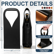 Custom Photo, Romantic, Gift For Couples, Wedding, Upload Full Photo - Custom Photo Pairs Well With Getting Married - Personalized Leather Wine Bag