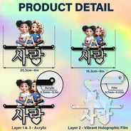 Gift For Couples,Old Couples,Gift For Husband,Gift For Wife,Gift For Boyfriend,Gift For Girlfriend,LGBT,Love,French,Spanish,German - Language Of Love - Personalized Window Hanging Rainbow Suncatcher