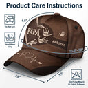 Gift For Yourself,Gift For Men,Gift For Grandpa,Gift For Father,Gift For Mother,Gift For Grandma,Spanish,Love- Las Huellas De Las Manos Del Abuelo Papá Y Los Niños - Gorra Clásica Personalizada