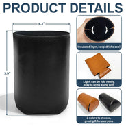 Gift For Grandpa,Top Market,Proud,Icon - My Favorite People Call Me Papa Daddy - Personalized Leather Can Cooler