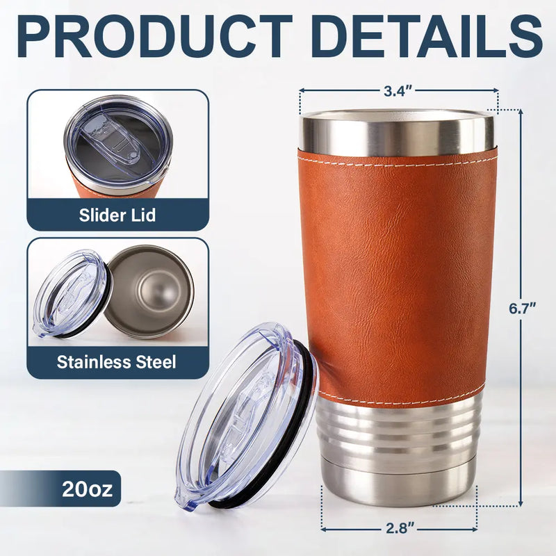 Gift For Father,Gift For Grandpa,Gift For Men,Non-Eng,Vector,Humorous - I'm Just Resting My Eyes - Personalized Leather Tumbler