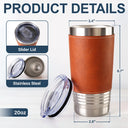 Gift For Yourself,Gift For Women,Gift For Men,Funny - 3D Effect Funny Chicken F-Caw-F I Mean Good Morning - Personalized Leather Tumbler