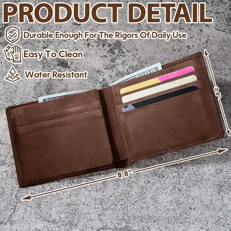 No Returns Or Refunds Chibi Grandkids - Personalized Leather Wallet