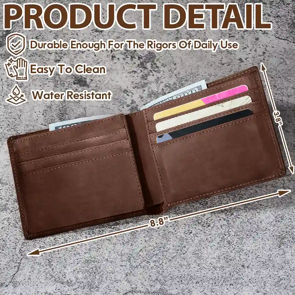 God Hit A Homerun - Personalized Leather Wallet