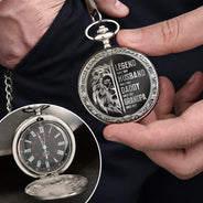 Gift For Grandpa,Gift For Father,Gift For Men,Happy - Legend Husband Daddy Grandpa - Personalized Pocket Watch