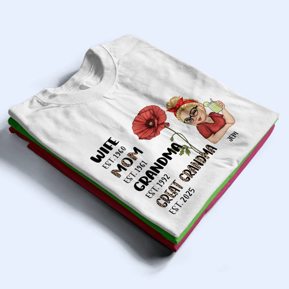 Gift For Mother,Gift For Grandma,Happy - Legend Wife Mom Grandma Birth Month Flower - Personalized T Shirt
