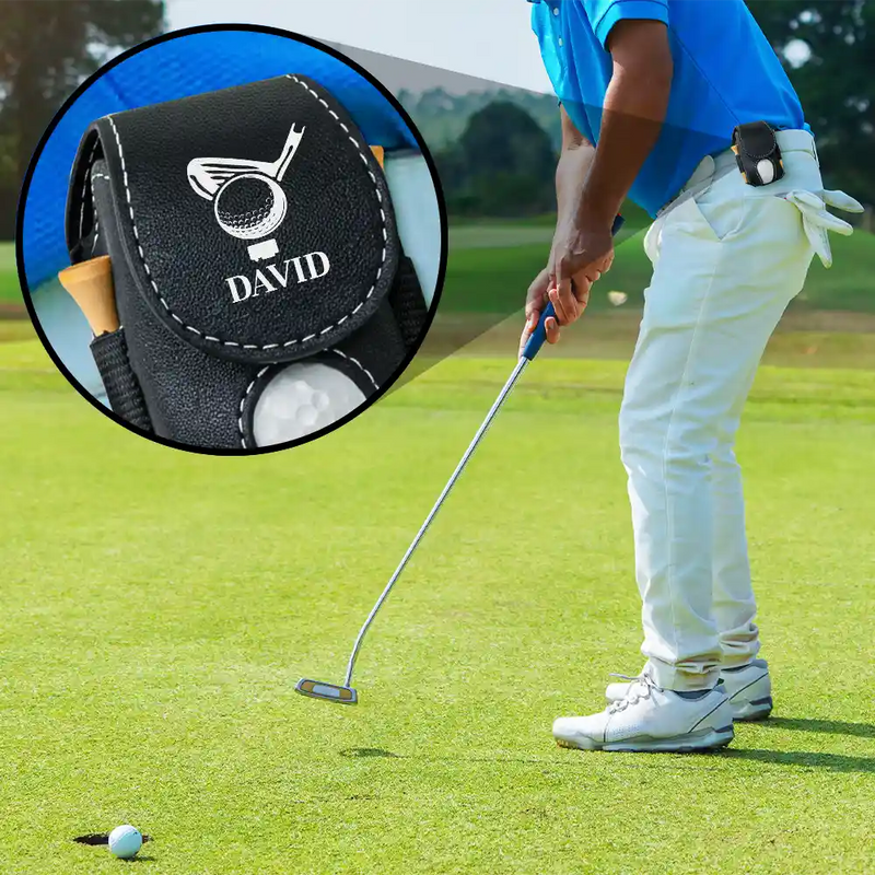 Golf,Gift For Husband,Gift For Boyfriend,Gift For Yourself,Gift For Men,Gift For Grandpa,Gift For Father,Sport Dad,Dad's Hobby - Life Is Full Of Choices - Personalized Leather Golf Ball Holder