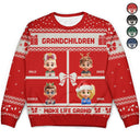 Christmas, Gift For Grandparents, Grandma - Grandkids, Grandpa - Grandkids - Life Is Grand With Grandkids - Personalized Unisex Ugly Sweater