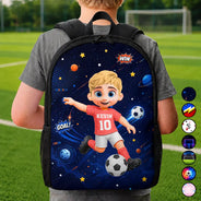 Top Market, Adorable, Back To School, Football (Soccer),Gift For Kids, Vector - Little Kids Soccer Player - Personalized Kids Backpack