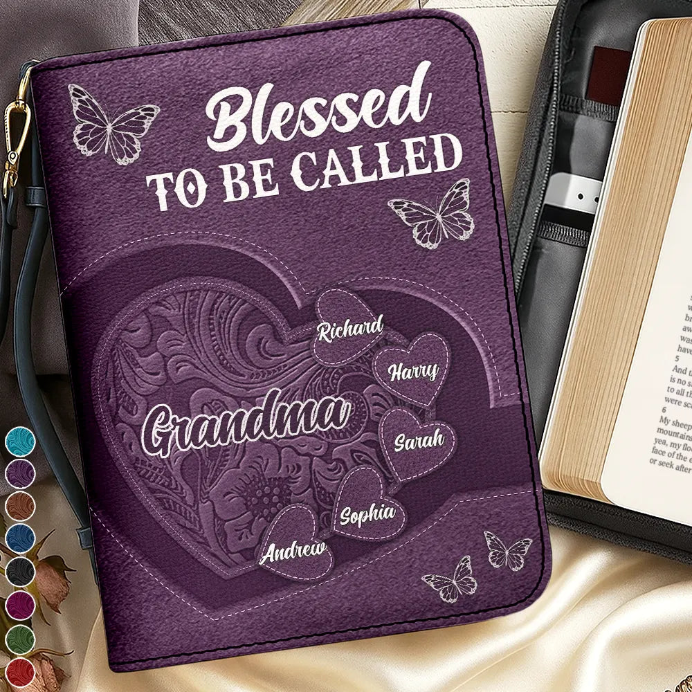 Little Sweethearts Bless To Be Called Grandma Mommy - Personalized Bible Cover