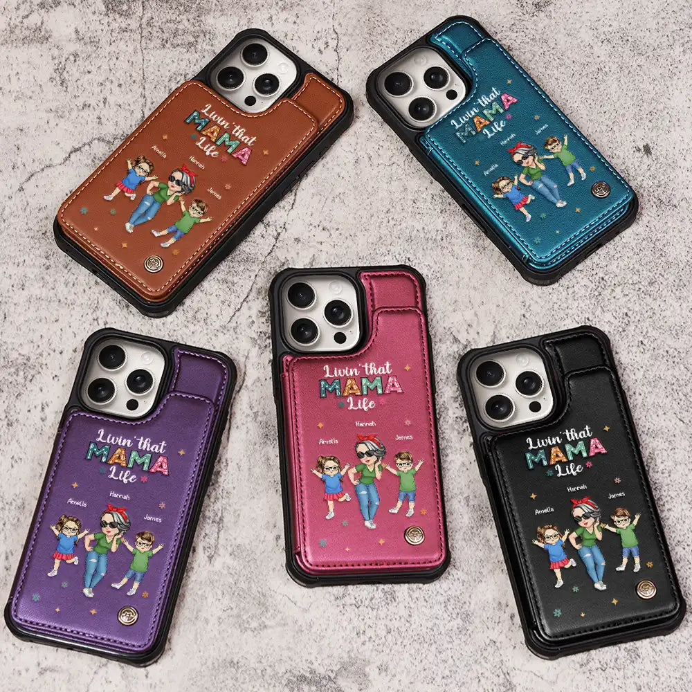 Gift For Grandma, Love, Gift For Mother - Living That Grandma Life - Personalized Leather Flip Wallet Phone Case