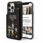 Gift For Grandma, Love, Gift For Mother - Living That Grandma Life - Personalized Leather Flip Wallet Phone Case