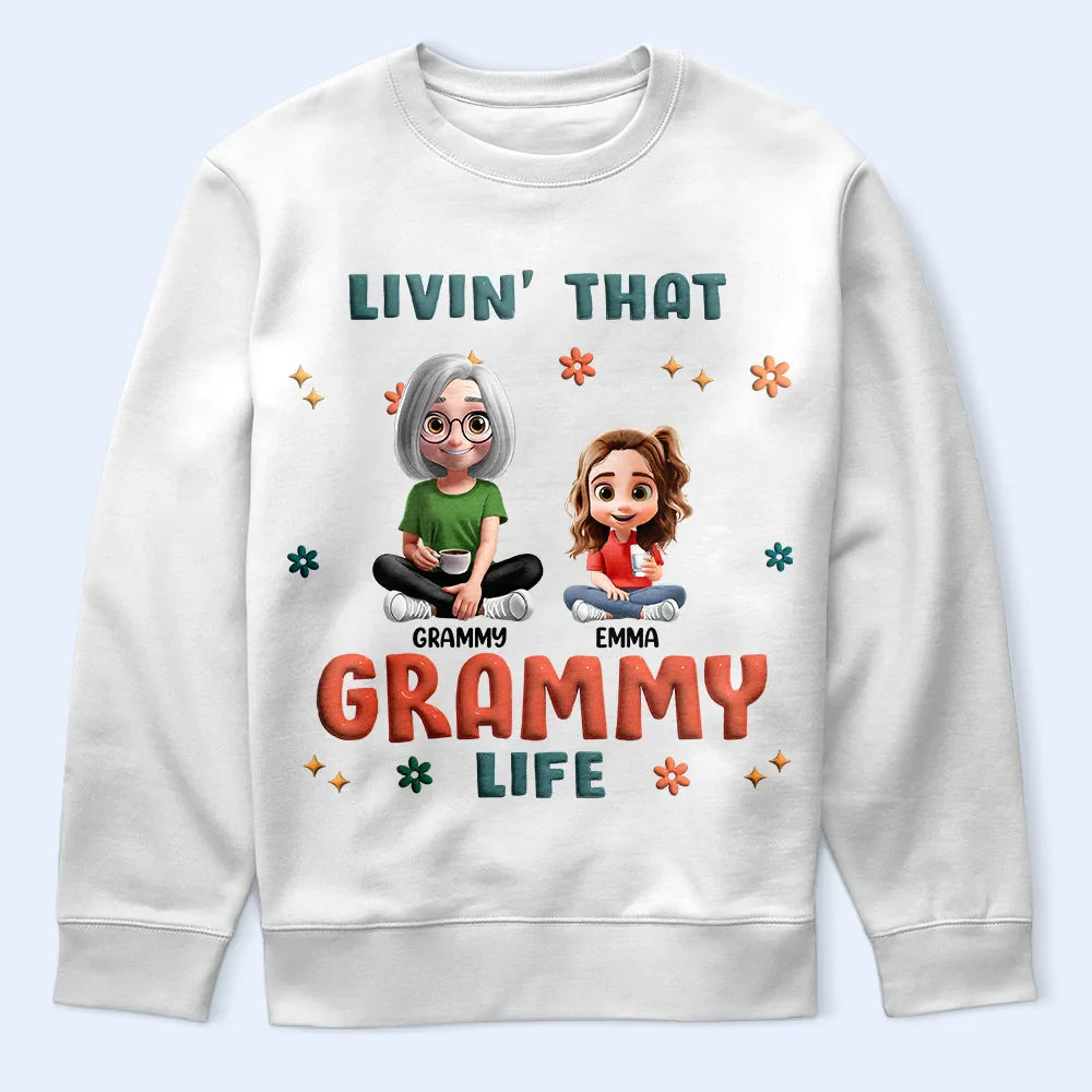 Gift For Grandma,Grandma,Grandkids,Gift For Mother - Living That Grandma Life 3D Effect - Personalized T Shirt
