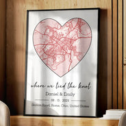Wedding Anniversary,Gift For Couples,Gift For Husband,Gift For Wife,Happy - Location Map Wedding, Anniversary Gift For Couple, Where It All Began - Personalized Poster