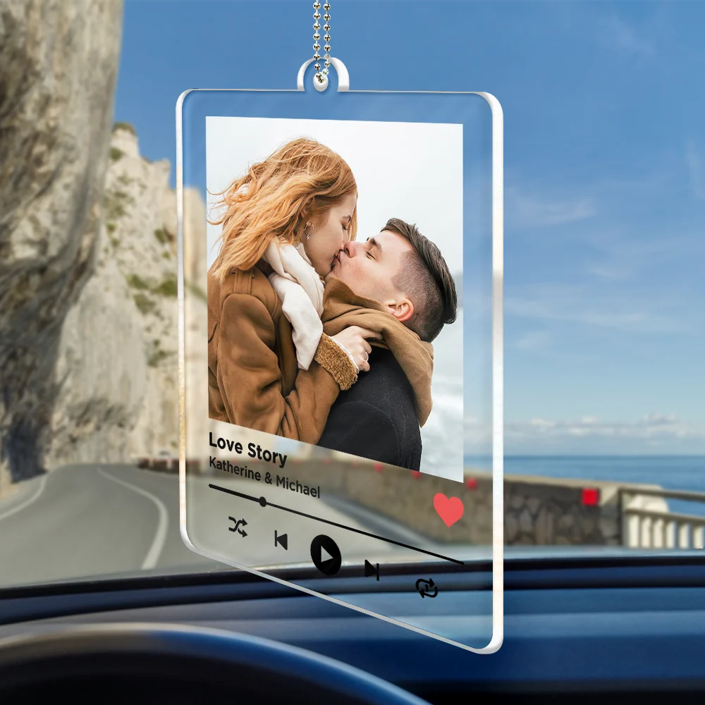 Gift For Couples,Gift For Husband,Gift For Wife,Gift For Boyfriend,Gift For Girlfriend,Family,Love - Safe Journey Love Message - Personalized Acrylic Car Hanger