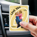 Gift For Couples,Gift For Husband,Gift For Wife,Gift For Boyfriend,Gift For Girlfriend,LGBT,Love - Love You More Reverse Card - Personalized Acrylic Car Vent Clip