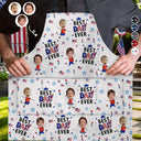 Gift For Mother,Gift For Grandma,Happy,Summer,Gift For Father,Gift For Grandpa,Independence Day,Photo,Icon,Humorous - Custom Photo Stars & Stripes Best Dad Mom Grandpa Grandma Ever - Personalized Apron
