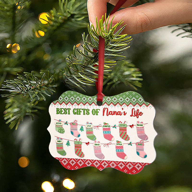 Grandkids Best Gifts Of Life - Gift For Grandparents - Personalized Custom Wooden Ornament, Aluminum Ornament