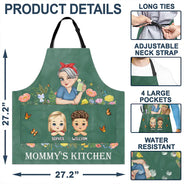 Gift For Grandma, Gift For Mother - Grandma's Kitchen With Grandkids - Personalized Apron