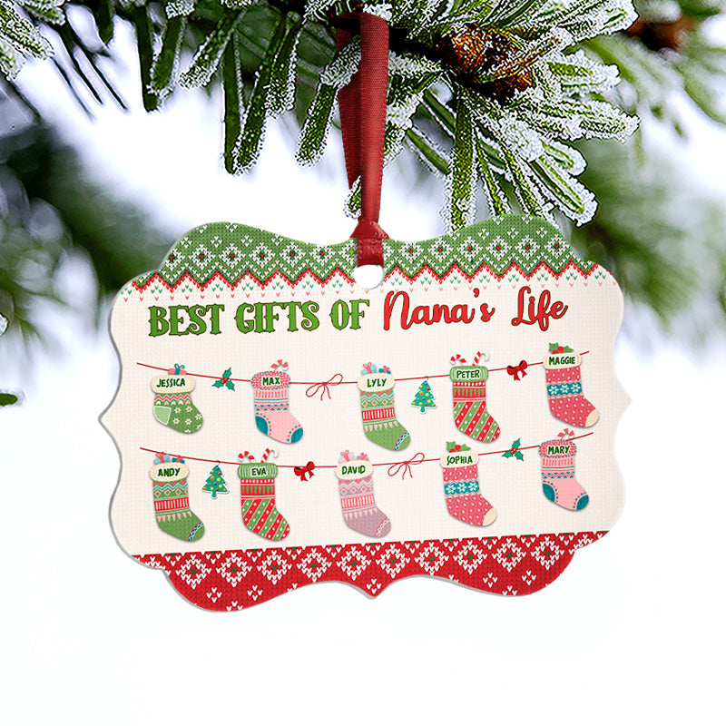 Grandkids Best Gifts Of Life - Gift For Grandparents - Personalized Custom Wooden Ornament, Aluminum Ornament