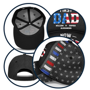 Gift For Father,Gift For Grandpa,Independence Day,Happy - America First Dad Now Grandpa Kid Names - Personalized Classic Cap