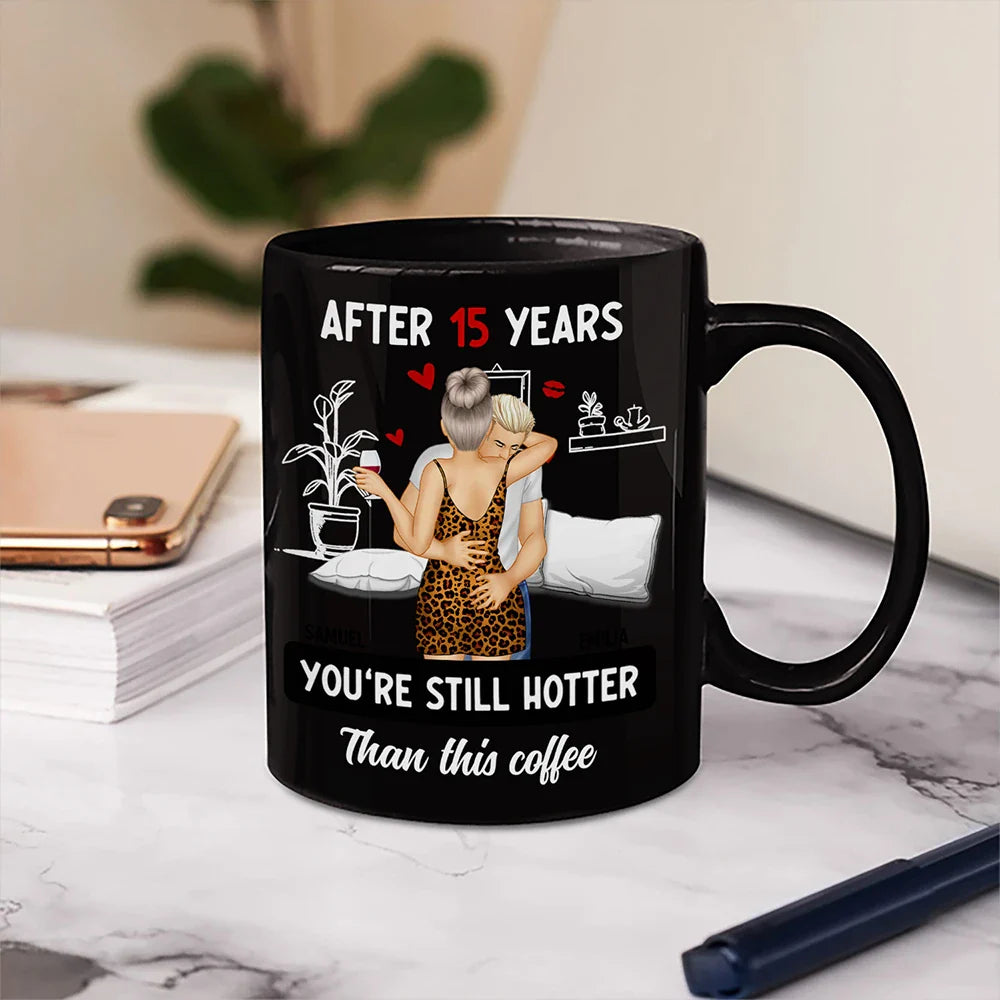 Gift For Couples,Gift For Husband,Gift For Wife,Funny - Hot Kissing Couple After Years Hotter Than This Coffee - Personalized Mug