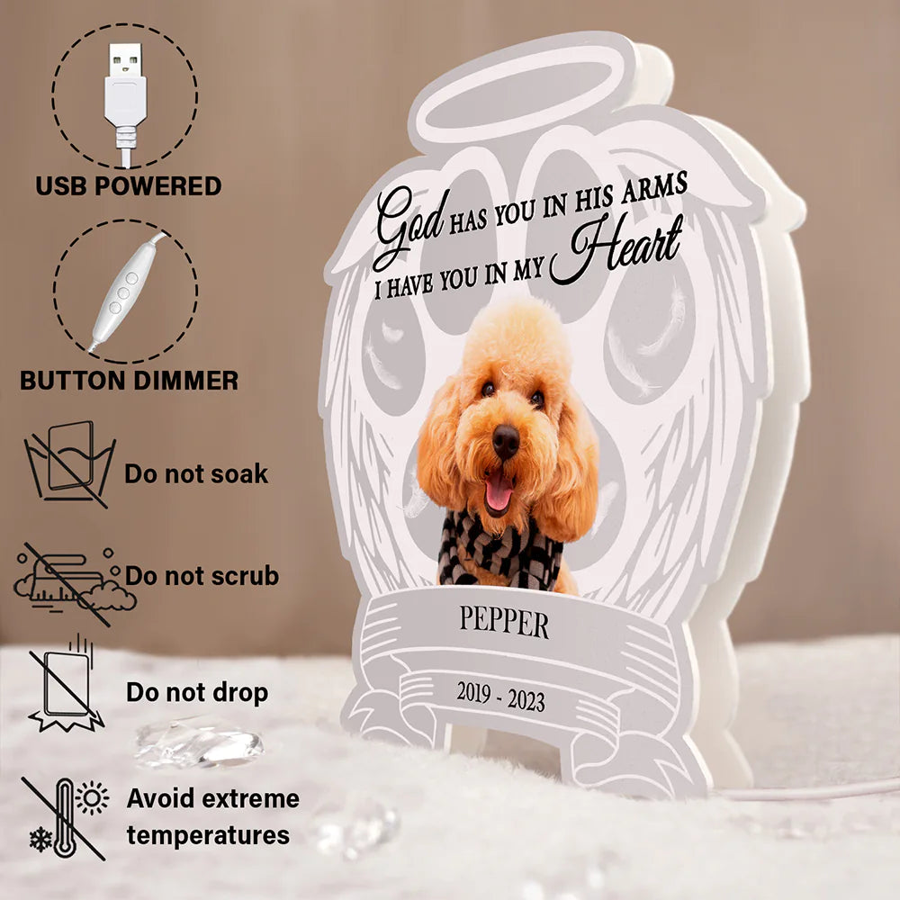 Pet Lovers,Memorial,Custom Photo,Sad - Custom Photo Your Light Will Always Shine In My Heart Pet Memorial - Personalized Custom Shaped Light Box