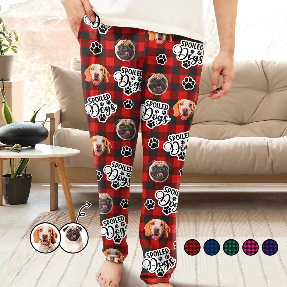 Custom Photo Pet Face Spoiled Pets - Personalized Pajama Pants