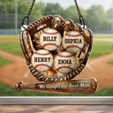 Baseball,Sport Mom,Gift For Mother,Happy - Baseball Icon We Caught The Best Mom - Personalized Window Hanging Suncatcher Ornament