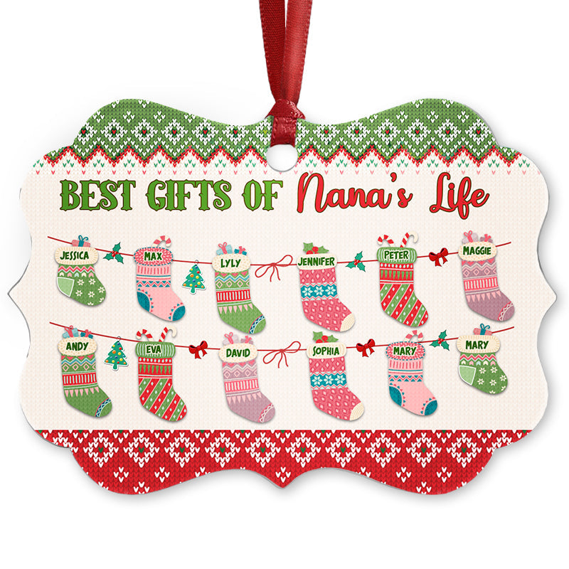 Grandkids Best Gifts Of Life - Gift For Grandparents - Personalized Custom Wooden Ornament, Aluminum Ornament