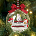 Pet Lovers,Custom Photo,Happy,Christmas - Custom Photo 1st Christmas With Forever Family - Personalized 3D Acrylic Ball Ornament