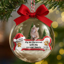 Pet Lovers,Custom Photo,Happy,Christmas - Custom Photo 1st Christmas With Forever Family - Personalized 3D Acrylic Ball Ornament