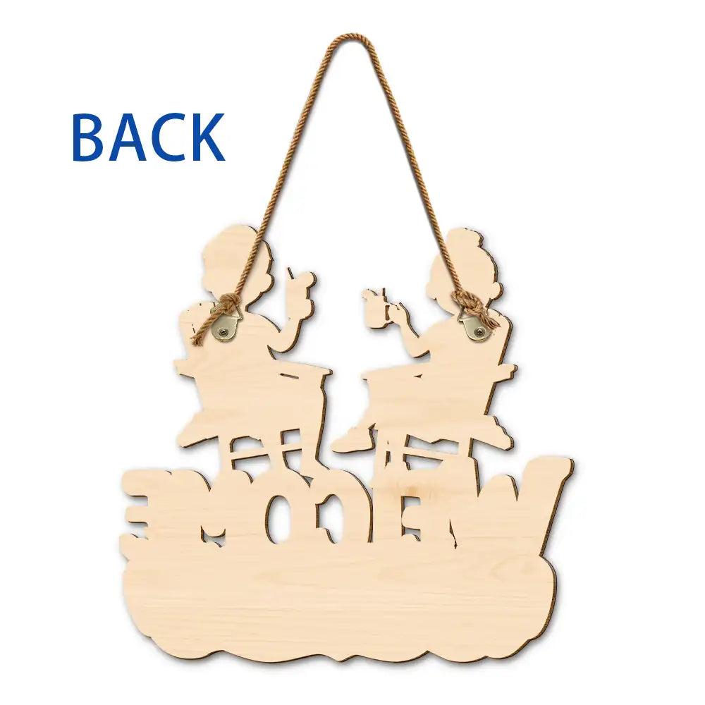 Gift For Couples,Gift For Husband,Gift For Wife,Gift For Boyfriend,Gift For Girlfriend,Happy - A Lovely Lady And A Grumpy Old Man Live Here - Personalized Custom Shaped Wood Sign