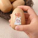 Easter,Non-Eng,Gift For Kids,Gift For Grandkids,Grandma,Grandkids,Grandpa,Dad,Children,Mom,Happy - Custom Photo Adorable Kid Baby Happy Easter - Personalized Musical Wooden Easter Egg Shaker
