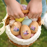 Easter,Non-Eng,Gift For Kids,Gift For Grandkids,Grandma,Grandkids,Grandpa,Dad,Children,Children,Happy - Kid Baby Sitting With Easter Alphabet Letters - Personalized Musical Wooden Easter Egg Shaker
